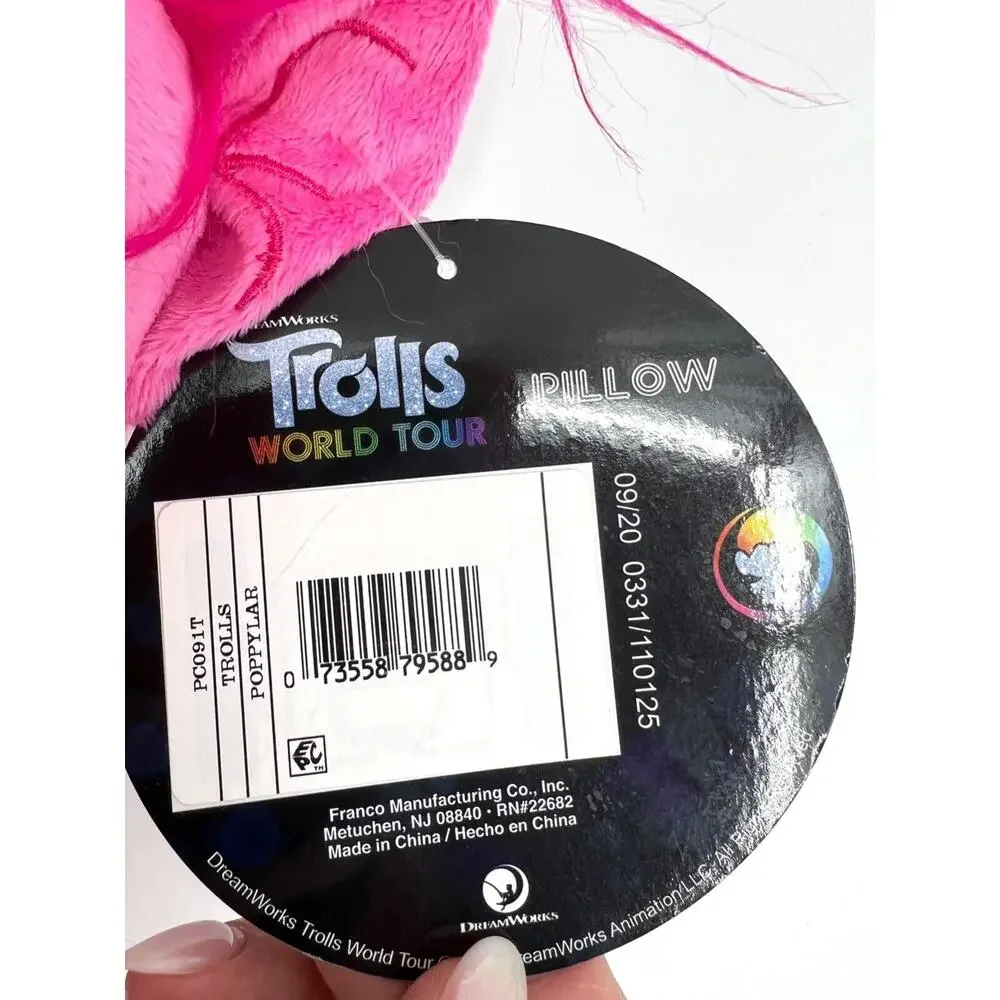 Trolls World Tour Cuddle Pillow Poppy with Guitar 20.5